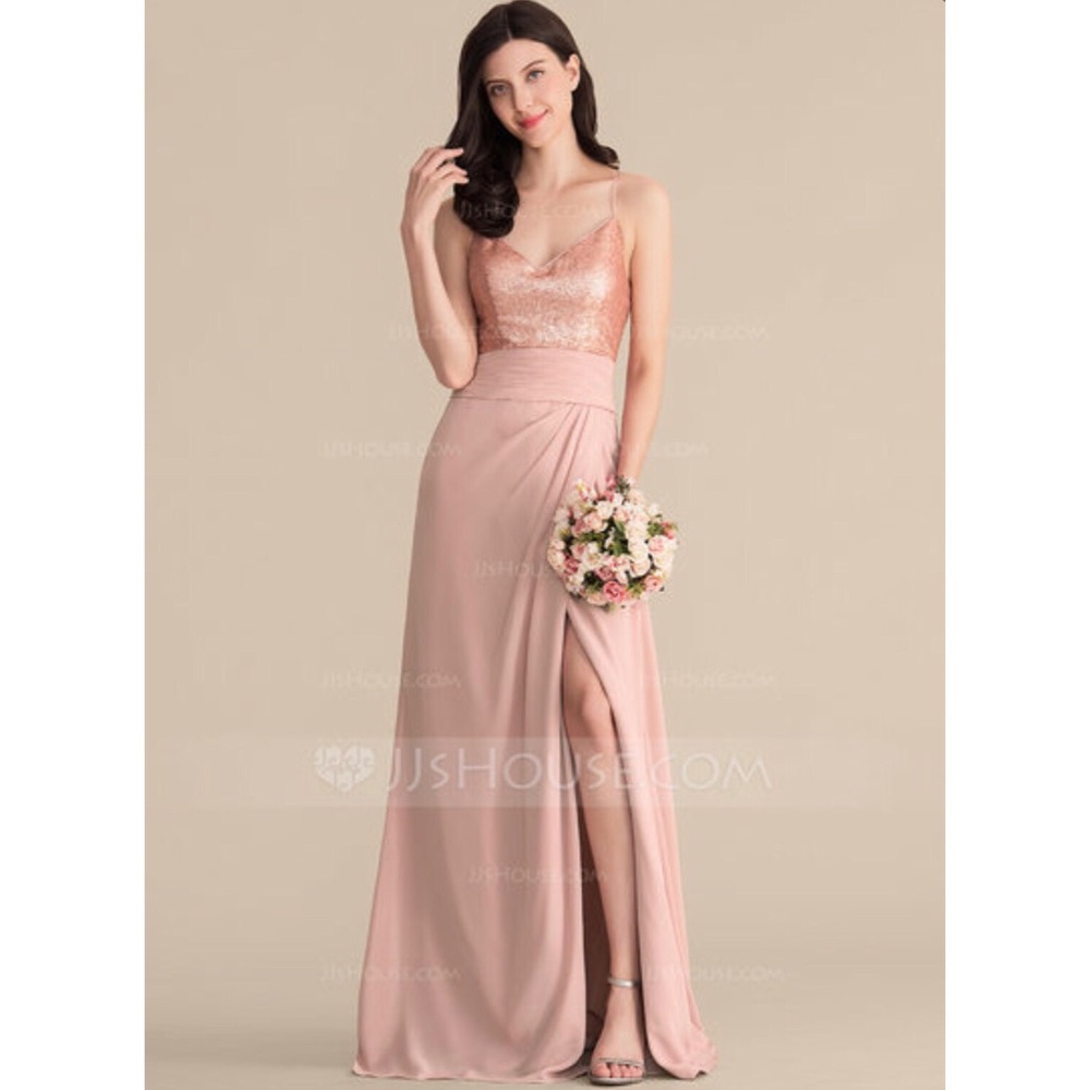 Chiffon Sequined Dress (Bridesmaid/Prom/Gown)